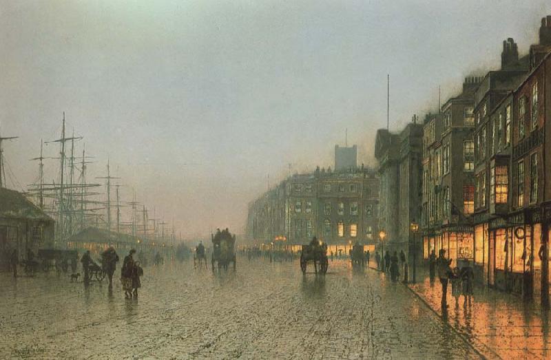 Atkinson Grimshaw Liverpoool from Wapping oil painting picture